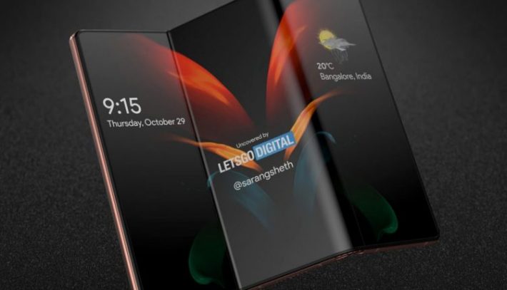 طورت Samsung هاتفًا ذكيًا Galaxy Z Fold3 بشاشة مزدوجة قابلة للطي ولوحة مفاتيح كبيرة تنزلق خارج الهيكل لسهولة الاستخدام الإضافية