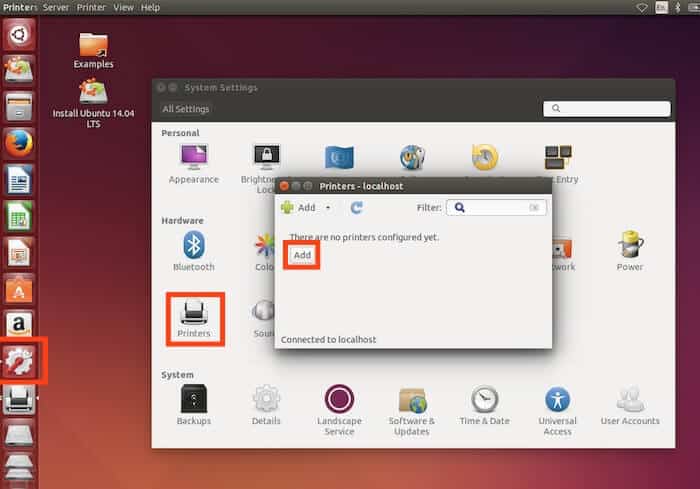 إعداد الطابعة الخاصة بك على نظام التشغيل Ubuntu