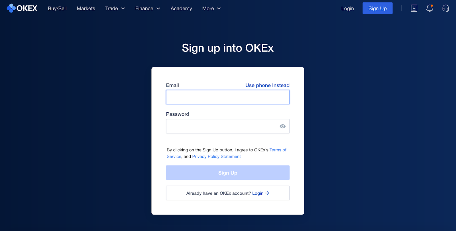 شرح التسجيل في منصة OKEx