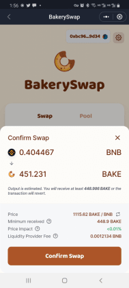  استخدام BakerySwap في محفظة SafePal