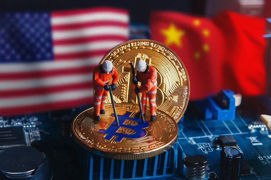 تأثير رسوم ترامب: كبار شركات تعدين البيتكوين الصينية تنتقل إلى الولايات المتحدة!